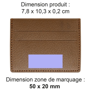 PORTE-CARTES HORIZONTAL AVEC OU SANS ANTI-RFID EN SIMILI-CUIR LISSE MARRON 2