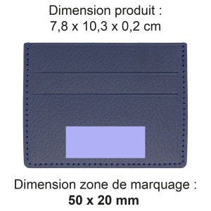 PORTE-CARTES HORIZONTAL AVEC OU SANS ANTI-RFID  CUIR RECYCLÉ BLEU MARINE 2
