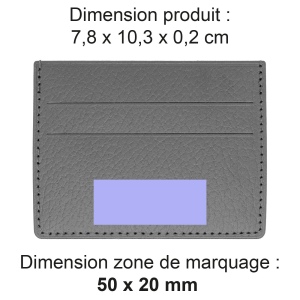 PORTE-CARTES HORIZONTAL AVEC OU SANS ANTI-RFID  CUIR RECYCLÉ GRIS 2