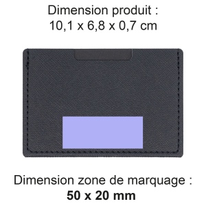 PORTE CARTE SIMPLE EN SIMILI-CUIR NOIR GRAINE 2