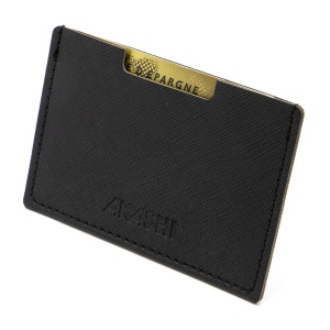 PORTE CARTE SIMPLE EN SIMILI-CUIR NOIR GRAINE 5