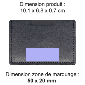 PORTE CARTE SIMPLE EN SIMILI-CUIR LISSE NOIR 2