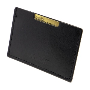 PORTE CARTE SIMPLE EN SIMILI-CUIR LISSE NOIR 5