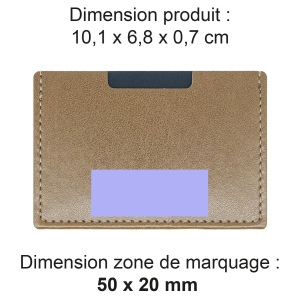 PORTE CARTE SIMPLE EN SIMILI-CUIR LISSE MARRON 2