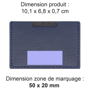 PORTE CARTE SIMPLE CUIR RECYCLÉ BLEU MARINE 2
