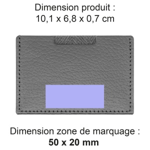 PORTE CARTE SIMPLE CUIR RECYCLÉ GRIS 2