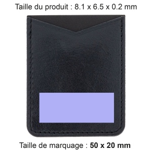 PORTE-CARTE POUR SMARTPHONE AVEC ADHESIF 3M EN CUIR VERITABLE NOIR 2