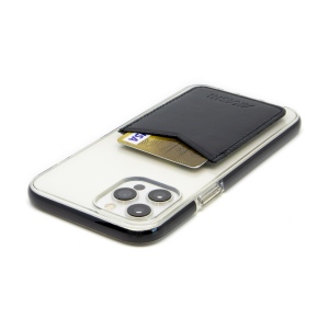 PORTE-CARTE POUR SMARTPHONE AVEC ADHESIF 3M EN CUIR VERITABLE NOIR 6