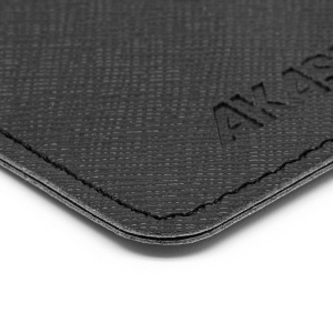 PORTE-CARTE POUR SMARTPHONE AVEC ADHESIF 3M EN SIMILI-CUIR NOIR GRAINE 3