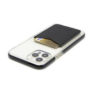 PORTE-CARTE POUR SMARTPHONE AVEC ADHESIF 3M EN SIMILI-CUIR NOIR GRAINE 6