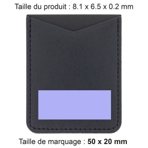 PORTE-CARTE POUR SMARTPHONE AVEC ADHESIF 3M EN SIMILI-CUIR LISSE NOIR 2