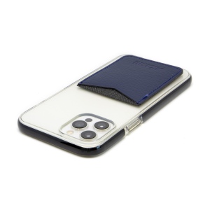 PORTE-CARTE POUR SMARTPHONE AVEC ADHESIF 3M CUIR RECYCLÉ BLEU MARINE 5