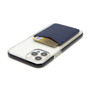 PORTE-CARTE POUR SMARTPHONE AVEC ADHESIF 3M CUIR RECYCLÉ BLEU MARINE 6
