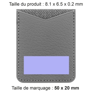 PORTE-CARTE POUR SMARTPHONE AVEC ADHESIF 3M CUIR RECYCLÉ GRIS 2