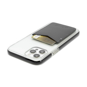PORTE-CARTE POUR SMARTPHONE AVEC ADHESIF 3M CUIR RECYCLÉ GRIS 6