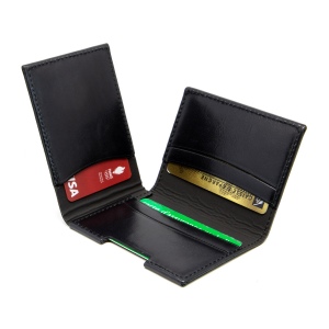 PORTE CARTE VOLET EN CUIR VERITABLE NOIR 6