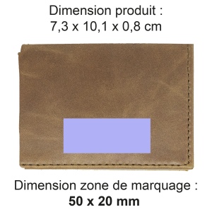 PORTE CARTE VOLET EN CUIR VERITABLE MARRON FONCE 2