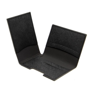 PORTE CARTE VOLET EN SIMILI-CUIR NOIR GRAINE 5