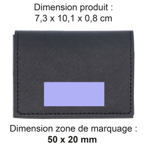 PORTE CARTE VOLET EN SIMILI-CUIR LISSE NOIR 2
