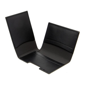 PORTE CARTE VOLET EN SIMILI-CUIR LISSE NOIR 4