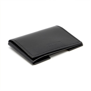 PORTE CARTE VOLET EN SIMILI-CUIR LISSE NOIR