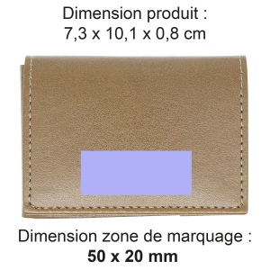 PORTE CARTE VOLET EN SIMILI-CUIR LISSE MARRON 2