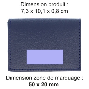 PORTE CARTE VOLET CUIR RECYCLÉ BLEU MARINE 2