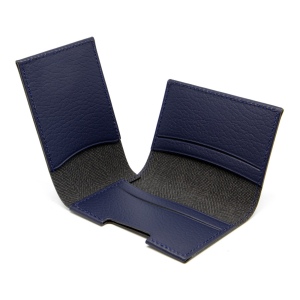 PORTE CARTE VOLET CUIR RECYCLÉ BLEU MARINE 5