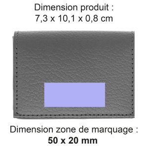 PORTE CARTE VOLET CUIR RECYCLÉ GRIS 2