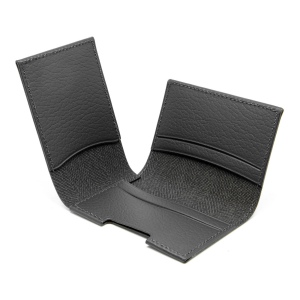 PORTE CARTE VOLET CUIR RECYCLÉ GRIS 5