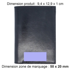 PORTEFEUILLE VERTICAL EN CUIR VERITABLE NOIR 2