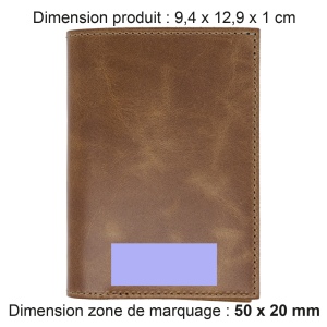 PORTEFEUILLE VERTICAL EN CUIR VERITABLE MARRON FONCE 2