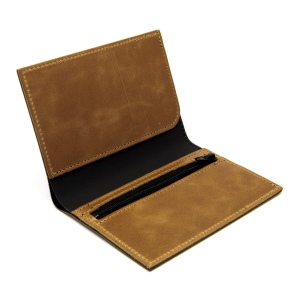 PORTEFEUILLE VERTICAL EN CUIR VERITABLE MARRON FONCE 6