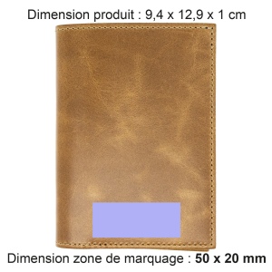 PORTEFEUILLE VERTICAL EN CUIR VERITABLE MARRON CLAIR 2