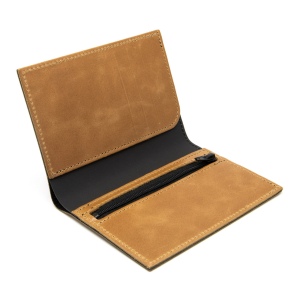 PORTEFEUILLE VERTICAL EN CUIR VERITABLE MARRON CLAIR 5