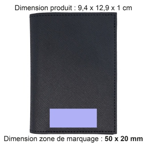 PORTEFEUILLE VERTICAL EN SIMILI-CUIR NOIR GRAINE 2
