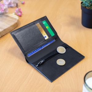 PORTEFEUILLE VERTICAL EN SIMILI-CUIR NOIR GRAINE 4