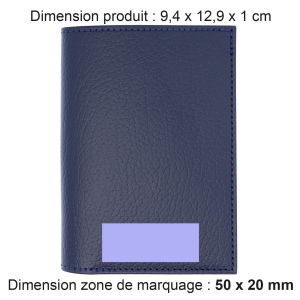 PORTEFEUILLE VERTICAL EN CUIR RECYCLÉ BLEU MARINE 2