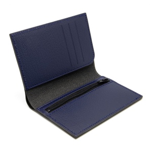 PORTEFEUILLE VERTICAL EN CUIR RECYCLÉ BLEU MARINE 5