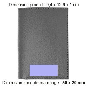 PORTEFEUILLE VERTICAL EN CUIR RECYCLÉ GRIS 2