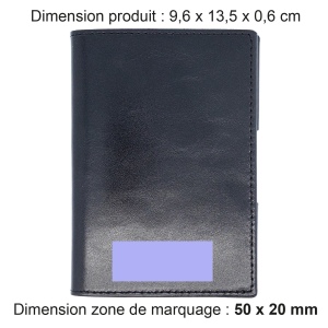 PORTE-PASSEPORT / CARTE GRISE / ASSURANCE EN CUIR VERITABLE NOIR 2