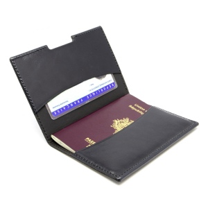 PORTE-PASSEPORT / CARTE GRISE / ASSURANCE EN CUIR VERITABLE NOIR 6