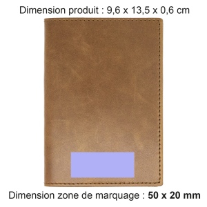 PORTE-PASSEPORT / CARTE GRISE / ASSURANCE EN CUIR VERITABLE MARRON FONCE 2