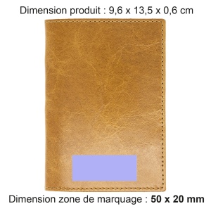 PORTE-PASSEPORT / CARTE GRISE / ASSURANCE EN CUIR VERITABLE MARRON CLAIR 2