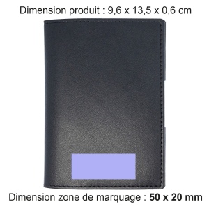 PORTE-PASSEPORT / CARTE GRISE / ASSURANCE  EN SIMILI-CUIR NOIR GRAINE 2