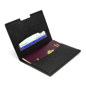 PORTE-PASSEPORT / CARTE GRISE / ASSURANCE  EN SIMILI-CUIR NOIR GRAINE 6