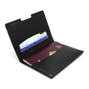 PORTE-PASSEPORT / CARTE GRISE / ASSURANCE  EN SIMILI-CUIR LISSE NOIR 6
