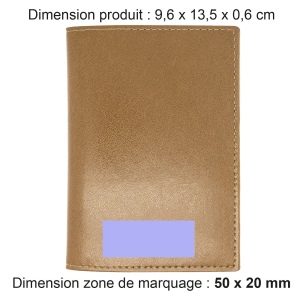 PORTE-PASSEPORT / CARTE GRISE / ASSURANCE  EN SIMILI-CUIR LISSE MARRON 2