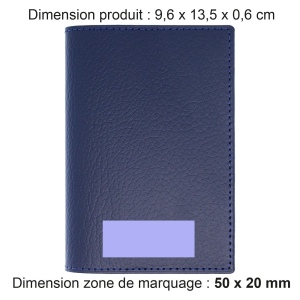 PORTE-PASSEPORT / CARTE GRISE / ASSURANCE CUIR RECYCLÉ BLEU MARINE 2