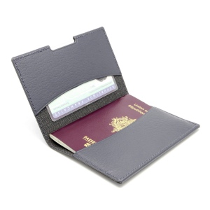 PORTE-PASSEPORT / CARTE GRISE / ASSURANCE CUIR RECYCLÉ GRIS 6